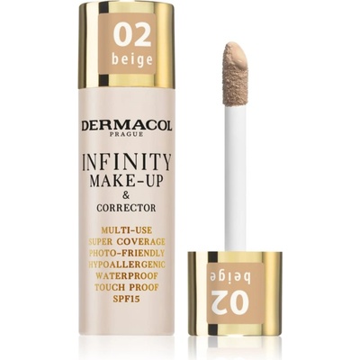 Dermacol Infinity високо покривен фон дьо тен SPF 15 цвят 02 Beige 20 гр