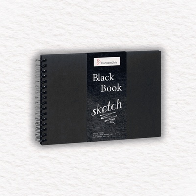 Hahnemühle skicár BLACK BOOK špirálová väzba 250 gsm 30 listov A5 LANDSCAPE