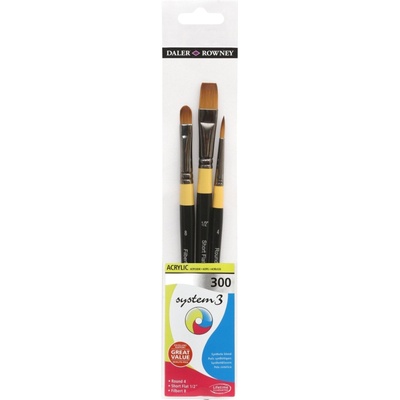 Daler-Rowney System3 Acrylic Brush Synthetic Комплект четки 3 бр (281300300)
