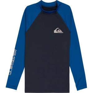 Quiksilver Детска плажна тениска от ликра Quiksilver Kid's Everyday UPF50 L/S Lycra - Dark Navy / Monaco Blue - размер 8 (US) (750-1800-0511)