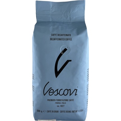 Vescovi Caffe Decaffeinato bezkofeinová zrnková 0,5 kg