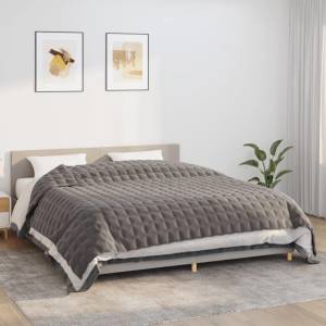 vidaXL Утежнено одеяло сиво 235x290 см 15 кг плат (350787)