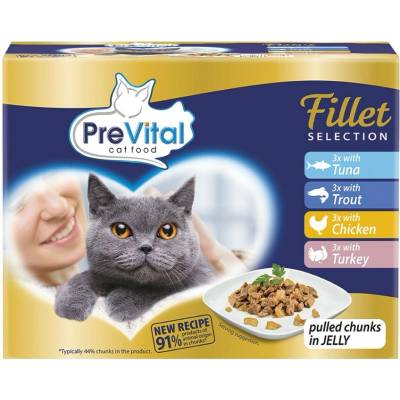 PreVital Vrecko kura-morka-pstruh-tuniak 12 x 85 g