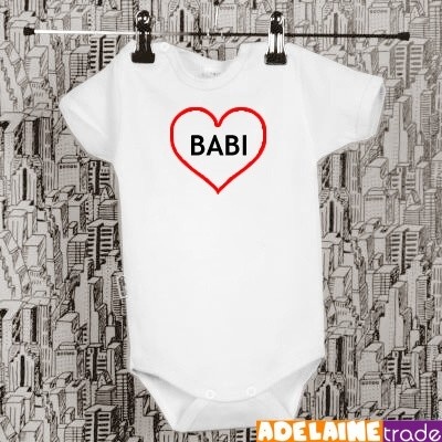 DEJNA Body krátký rukáv SRDÍČKO BABI bílé