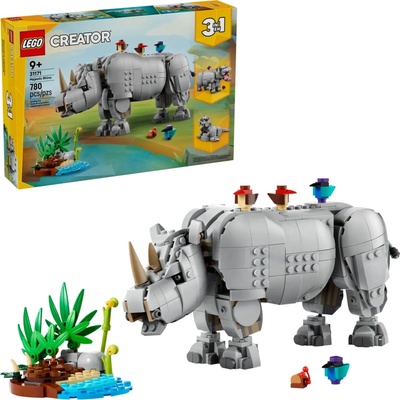 LEGO® CREATOR 31171 Divoká zvířata: Majestátní nosorožec s ptáčky