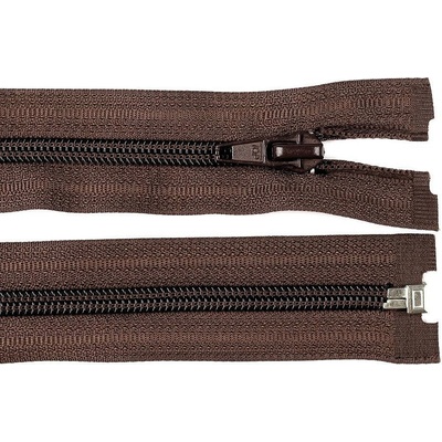 Spirálový zip No 5 délka 40 cm bundový POL, malé, 304 hnědá čokoládová