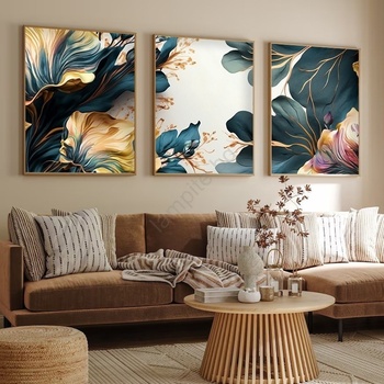 Asir К-кт 3x Снимка във фоторамка 50x70 см растения (AS1987)