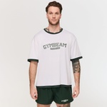 GymBeam Мъжка овърсайз тениска Varsity White XXL