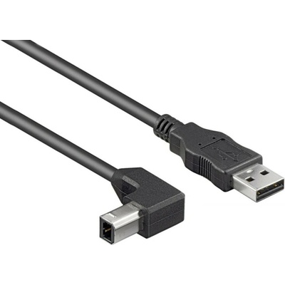 PremiumCord ku2ab05-90 USB 2.0, A-B, se zahnutým USB-B konektorem 90°, 0,5m