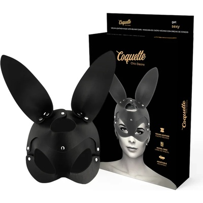 Mаска със заешки уши, изкуствена кожа - Leather Mask Bunny Ears (D-226923)