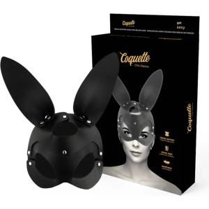  Маска със заешки уши, изкуствена кожа - Leather Mask Bunny Ears (D-226923)