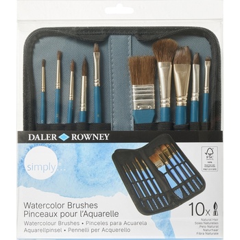 Daler-Rowney Simply Watercolour Brush Natural Flat Wash/Oval Wash Комплект четки 10 бр (216919010)