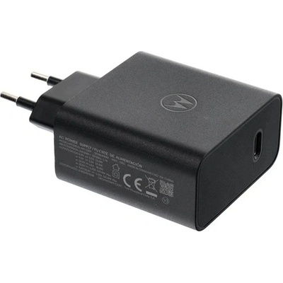 Motorola Променливотоково зарядно устройство Type-C с гнездо 125W, PD бързо зарядно устройство, ЧЕРНО (MC-1259)