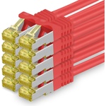 1aTTack. de Cat. 7 network cable 5m red pack of 10 Cat7 Ethernet cable network LAN cable raw cable 10 Gb s SFTP PIMF LSZH set patch cable with Rj 45 plug Cat. 6a - 4251073617183