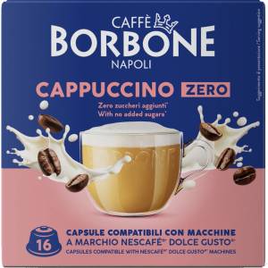Caffè Borbone Кафе капсули Borbone Cappuccino Zero без добавена захар, Dolce Gusto, 16 бр