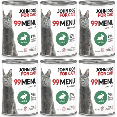 John Dog for Cats 99 MENU králik 6 x 400 g