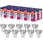 OSRAM LED Star Value PAR16 LED lamp for GU10 base, reflector lamp, GL, 575 lumens, cold white (4000K), replacement for conventional 80W light bulbs, not dimmable, pack of 10 - 4058075096790
