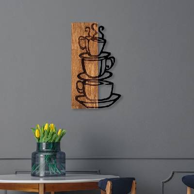 Asir Декорация за стена 58x34 см чаши дърво/метал (AS1630)