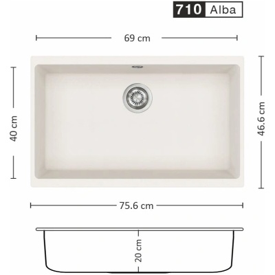 Eurolux COVER 756 U Композитна мивка за вграждане под плот (COVER 756 U)