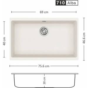 Eurolux COVER 756 U Композитна мивка за вграждане под плот (COVER 756 U) Мивка за вграждане