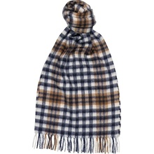 Joshua Ellis 1767 Joshua Ellis Plaid Brushed Scarf Blue & Camel