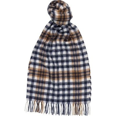 Joshua Ellis 1767 Joshua Ellis Plaid Brushed Scarf Blue & Camel