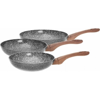 KingHoff Sada pánví Granit Wood 20 24 28 cm 3 ks