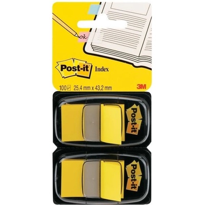 3M Záložky Post-it Index široké 25,4x43,2 žltá 2ks