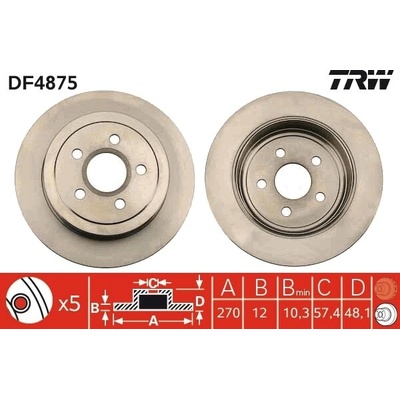 Brzdový kotúč TRW DF4875