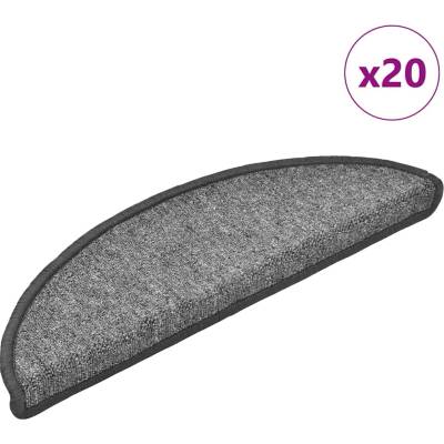 vidaXL Изтривалки за стълби, 20 бр. , 56x17x3 см, тъмносиви, полукръгли (3365782)