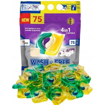 Wash & Free Univerzálne kapsule na pranie 4v1 marseillské mydlo 75 PD