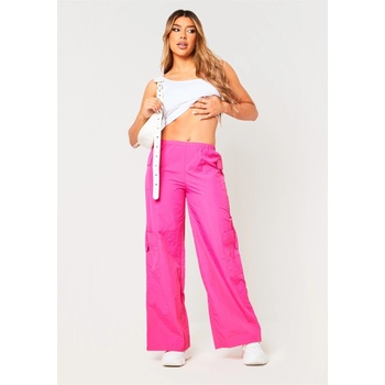 Image 1 of Missy Empire Панталони Missy Empire Wide Leg Cargo Trousers - Pink