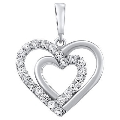 SILVEGO Strieborný prívesok srdce Patricia s Brilliance Zirconia PRG0210PS