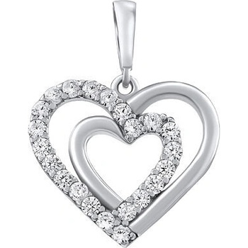SILVEGO Strieborný prívesok srdce Patricia s Brilliance Zirconia PRG0210PS