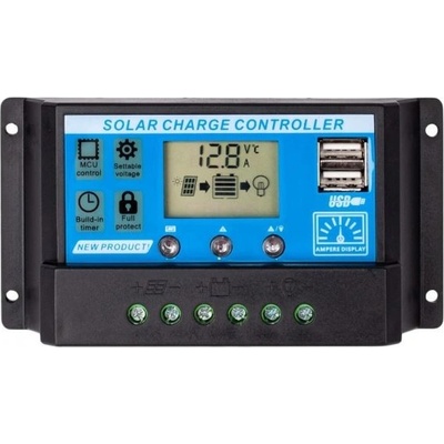 Solární regulátor PWM 12-24V/30A+USB pro Pb baterie, LiFePO4, Li-ion – Zbozi.Blesk.cz