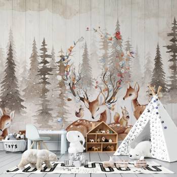 Image 1 of Art Gift Decor Детски Фототапет с животни - Вълшебният лес