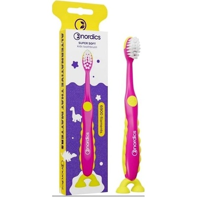 Nordics Oral Care Dětský zubní kartáček od 2+ let Soft Růžový dino