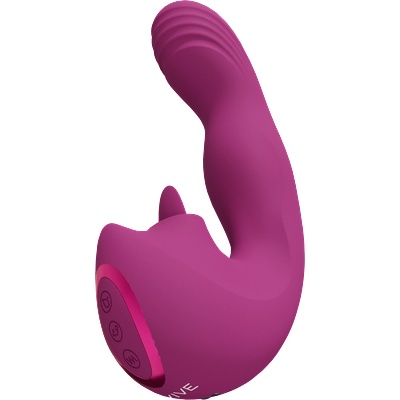 VIVE Yumi - Вибратор с троен мотор и движеща се стимулация за G-точка и трептящ език - Розов