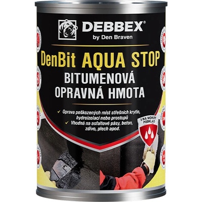 DEBBEX by Den Braven DenBit AQUA STOP - Bitumenová opravná hmota Varianta: 3 kg plechovka černá 11020BI