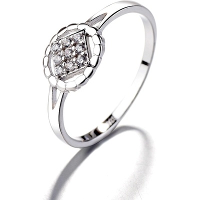 DELIS Пръстен от сребро 925, jw1387, елегантен дизайн с камъни, с родиево покритие (jw1387)