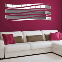 Zrcadlová nálepka na stěnu čáry | HELGA: Zrcadlo Silver Plexisklo 30 x 15 cm 2873-9396 OX007- 3D modern stickers