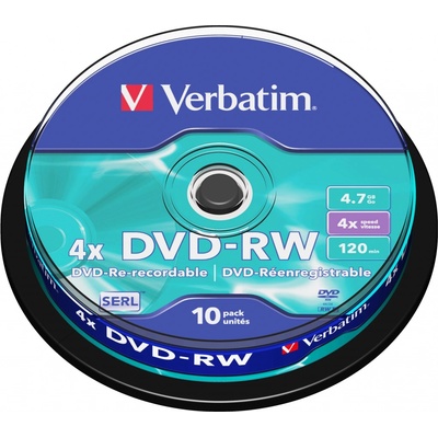 Verbatim DVD-RW 4,7GB 4x, 10ks (43552)