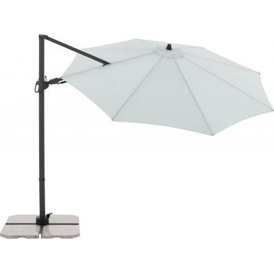 DERBY DX 335 cm zahradní slunečník s boční nohou světle šedá
