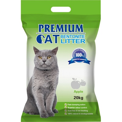 Premium Cat Премиум котешка тоалетна с бентонит - Ябълка за котки 20 кг