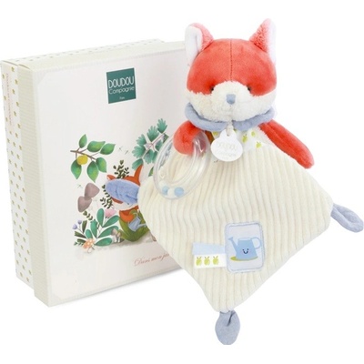 Doudou Dárková sada Plyšová liška Romarin s chrastítkem 21 cm