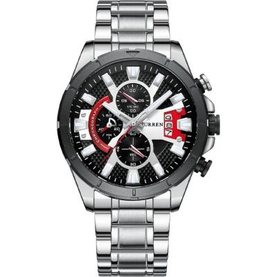 Curren Мъжки часовник Curren Wind, Неръждаема стомана, Хронограф, Сребрист / Черен (CURREN-8401-SILVER-BLACK)