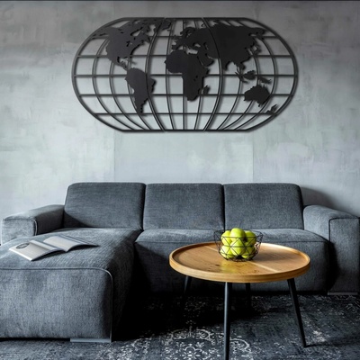 ASIR Nástěnná dekorace kov MAPA SVĚTA 120 x 60 cm