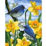 Smart Flamingo Creative set Flamingo Line Painting by numbers 40x50cm Birds on daffodils (FSY689)