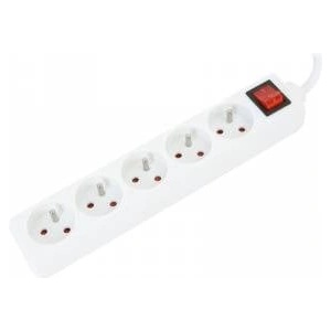 Platinet extension cord power strip 5, 0m 16a 5 socket type e french white [43716]