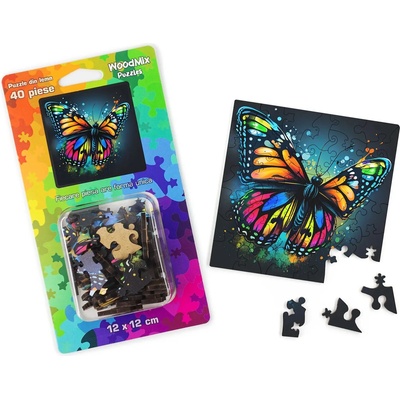 WoodMix Puzzles Дървен пъзел WoodMix, Животни, 40 части - Пеперуда (WM-P40-0039)